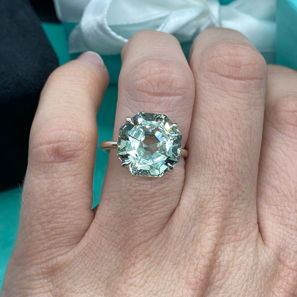 Stunning Tiffany & Co. prasiolite sparkler ring